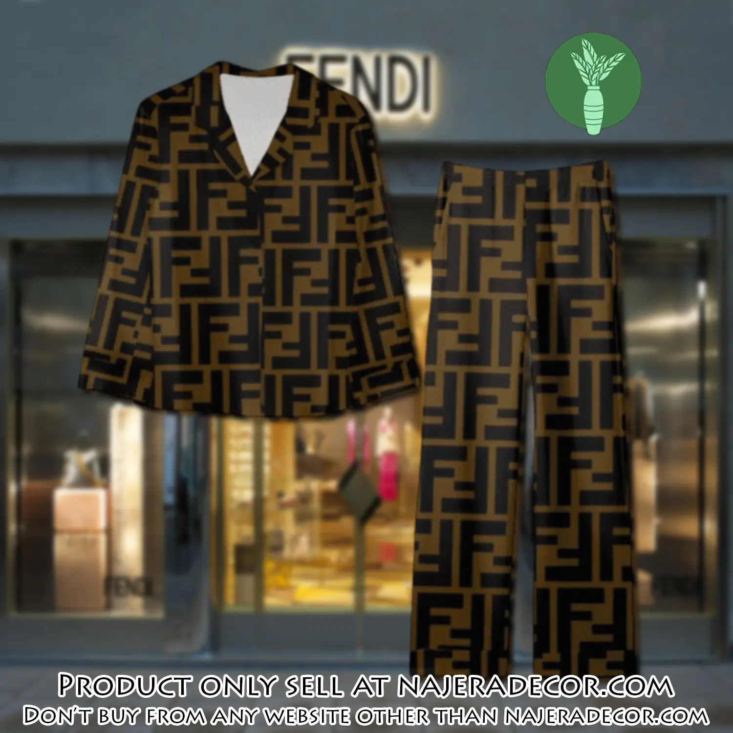 Trending luxury fendi satin pajama set pjs1051 njr3814666